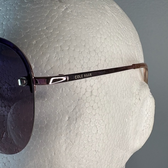 Cole Haan Polarized Aviator Sunglasses Rose Gold Purple Pink Lens CH7033 605 - Picture 7 of 12
